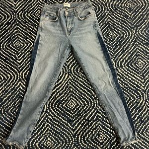 Jeans run small. Fit like a 26/27